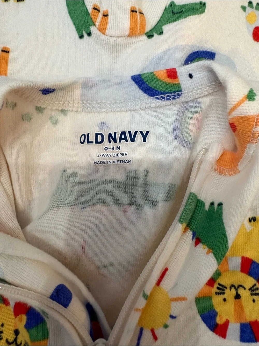 Old Navy Colorful Safari Animal Footie Pajamas